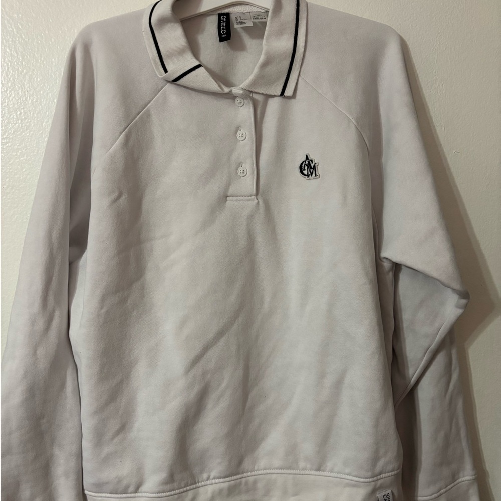 White Polo Shirt with Embroidered Logo